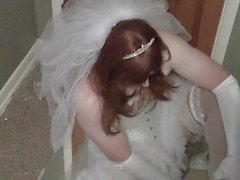 Crossdresser Bride with Vibrator