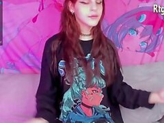 stunning teen russian trans goddess with tattoos masturbates on webcam