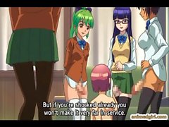 Swimsuit anime shemale with long and big cock group fucked