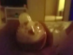 Wife made me to masturbate with used condom