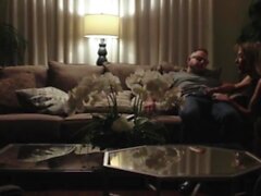 Ts Eva sucks Joels cock in the couch