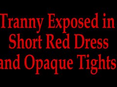 emmaleetv003 - Short Red Dress and Opaque Tights