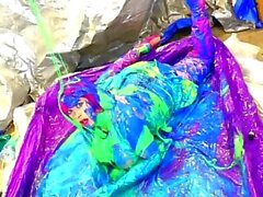 Nasty Sissy bitch in Slime self fuck with big dildo