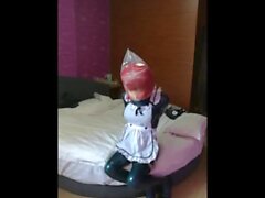 red hair latex kigurumi 01