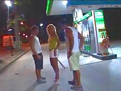 Shameless tranny pleases two strangers