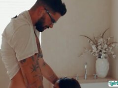 Horny shemale stepmom lets her stepson fuck her wet ass