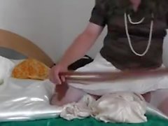 crossdress white Skirt masturbating